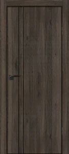 Межкомнатная дверь P-20  черный молдинг PET,  кромка ABS черная c 4-х ст. Дуб темный