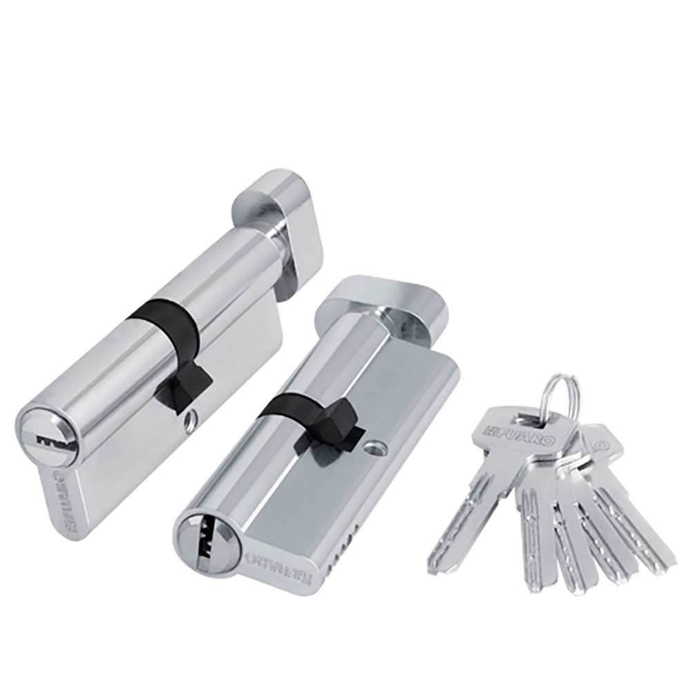 Фото Цилиндровый механизм (200 ZM/90) 2000ZMKnob90(40+10+40) CP хром 5Key с вертушкой