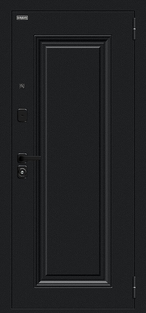 Фото Входная дверь Флэш МФ/SBlack Букле черное/White Silk BR6199 внешняя сторона